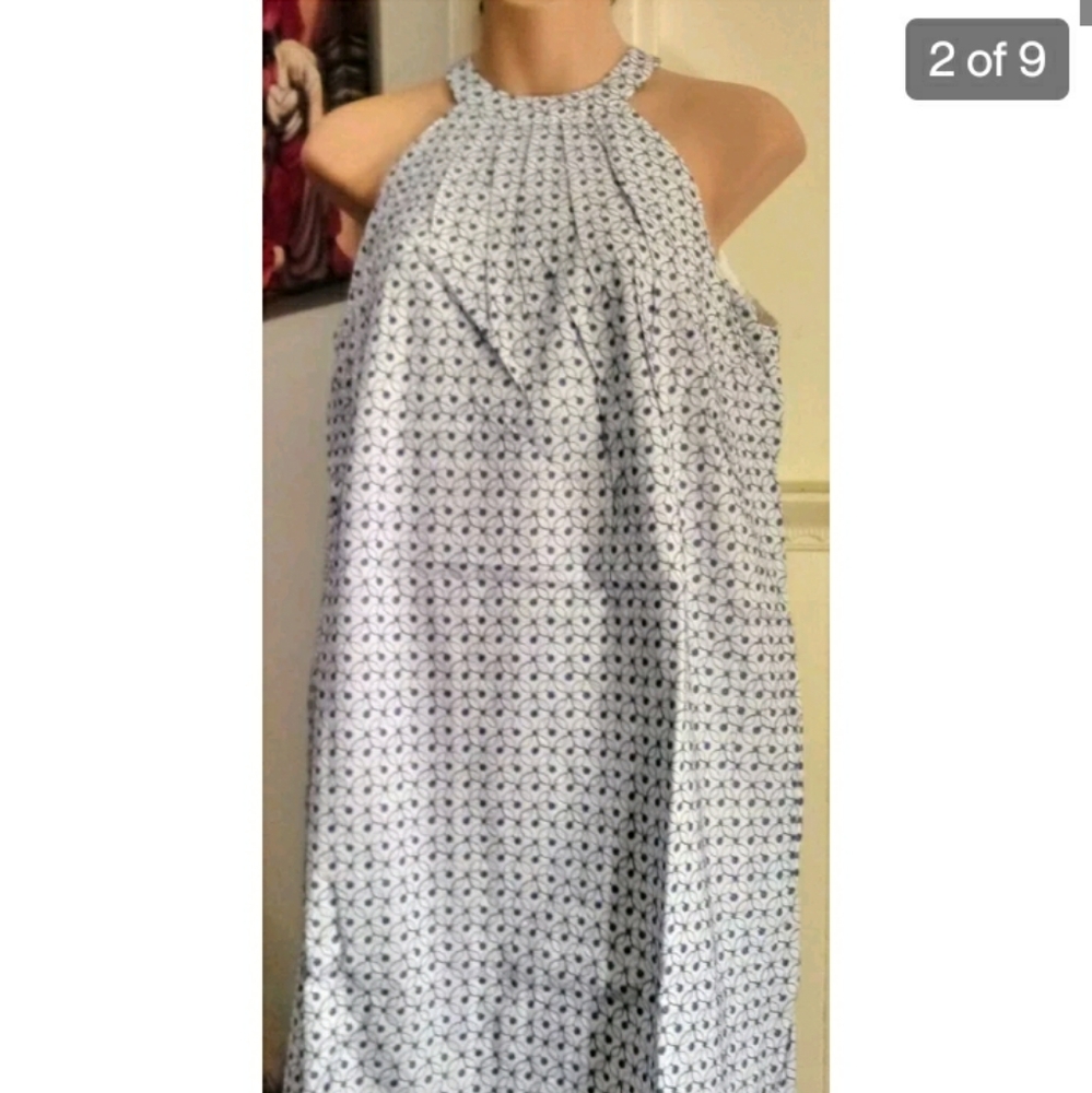 Isani Dress. White & Blue. Floral. Size Small. NWT